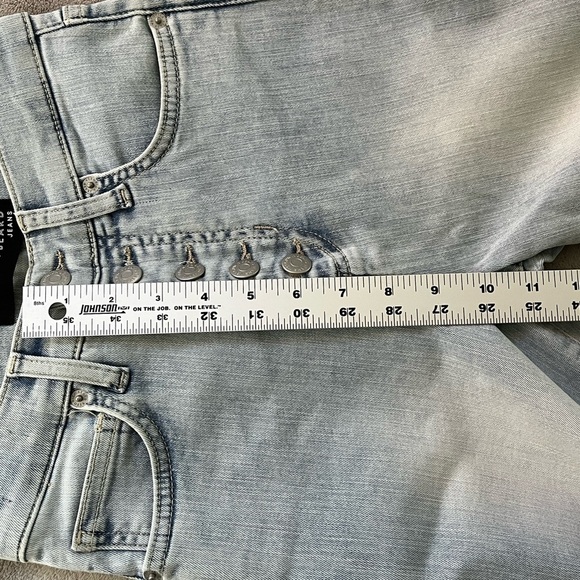 Veronica Beard Maera High Rise Skinny Jeans Size 24 Exposed Button Fly Sky Wash - Picture 14 of 15